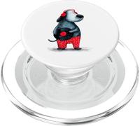Dog Wearing Headphones Holding Vinyl Record PopSockets PopGrip for MagSafe