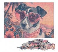 Dog Wearing Heart Sunglasses Detailed Wooden Jigsaw, Adults, 1000 Pieces | A flexible puzzle activity: a clear section-by-section approach on quiet evenings.