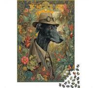 Dog Wearing Sun Hat in Dense Jungle Jigsaw Puzzles Challenge Toy Educational Games Home Decoration for Adults& Teenager Age 14 Years Up 70x50cm/1000pcs