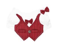 Dog Wedding Attire Formal Shirt for Pets, Red L Polyester | Lightweight Washable, Skin Friendly Fashion Style, for Birthdays and Other Occasions, 5 to 7kg Fit