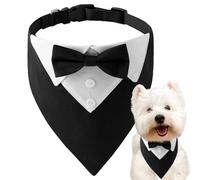 Dog Wedding Bandana - Adjustable Collar Scarf | Bow Tie Neckwear - Premium Soft Fabric Construction, Stylish Design Detail Weddings Parties Birthday Celebrations