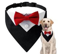 Dog Wedding Bandana Collar Tuxedo Bow Tie Collar for Dogs,Breathable Dog Tuxedo Adjustable Neck Scarf for Weddings, Parties, Birthdays,