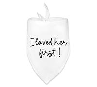 Dog Wedding Engagement Bandana Apparel & Accessories Pet Dog Bandana Scarf Wedding Photo Prop I Loved her First! Dog Wedding Outfit Funny Wedding Engagement Party Decorations Gifts