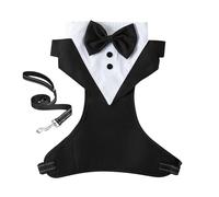 Dog Wedding Outfit - Dog Prince Wedding Bow Tie Shirt with Traction Rope,Dog Tuxedo, Formal Dog Clothes Shirt Costume, Puppy Clothing, Dog Outfit