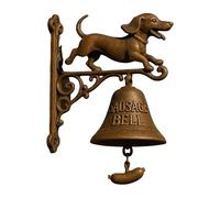 Dog Welcome Doorbell, Funny Resin Wall Mounted Entry Bell with Chime for Porch Garden, Bulldog Pug German Shepherd Shaped Decorative Hanging Bell for Dog Lovers Housewarming Gift (Dachshund)