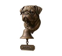 Dog Welcome Doorbell, Funny Resin Wall Mounted Entry Bell with Chime for Porch Garden, Bulldog Pug German Shepherd Shaped Decorative Hanging Bell for Dog Lovers Housewarming Gift (Pekingese)