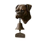 Dog Welcome Doorbell, Funny Resin Wall Mounted Entry Bell with Chime for Porch Garden, Bulldog Pug German Shepherd Shaped Decorative Hanging Bell for Dog Lovers Housewarming Gift (Boxer)