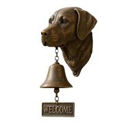 Dog Welcome Doorbell, Funny Resin Wall Mounted Entry Bell with Chime for Porch Garden, Bulldog Pug German Shepherd Shaped Decorative Hanging Bell for Dog Lovers Housewarming Gift (Labrador Retriever)