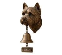 Dog Welcome Doorbell, Funny Resin Wall Mounted Entry Bell with Chime for Porch Garden, Bulldog Pug German Shepherd Shaped Decorative Hanging Bell for Dog Lovers Housewarming Gift (West Dog)