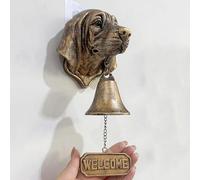 Dog Welcome Doorbell Ornament,Funny Resin Craft Wall Decoration Doorbells,Halloween Dogs Hanging Doorbells,Retro Metal Outside Farmhouse Vintage Door Bell for Entryway Shop Porch Dinner Room
