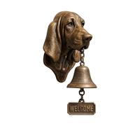 Dog Welcome Doorbell, Various Dog Head Shape Decorative Hanging Bell, Vintage Resin Wall Mounted Entry Bell for Porch, Front Door & Garden, Must-Have Dog Lover Giftg Bell (Basset Hound)