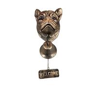 Dog Welcome Doorbell, Various Dog Head Shape Decorative Hanging Bell, Vintage Resin Wall Mounted Entry Bell for Porch, Front Door & Garden, Must-Have Dog Lover Giftg Bell (French Bulldog)