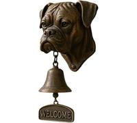 Dog Welcome Doorbell, Vintage Resin Wall Mounted Entry Bell for Porch, Front Door & Garden - Must-Have Dog Lover Giftg Bell(Boxer)