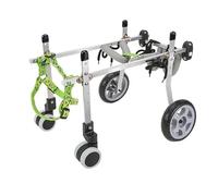 Dog Wheelchair, Adjustable 4-Wheel Mobility Aid for Large Dogs, Aluminum Rehabilitation Stroller for Front & Back Leg Support