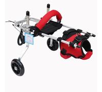 Dog Wheelchair Adjustable Aging Cat Mobility Stroller, Light Weight Rehabilitation Pet Carts for Many Terrain, Red Weak Doggie Assisted Walker with Wheel