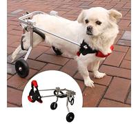 Dog Wheelchair, Adjustable Full Support Pet Stroller, Rear Leg Rehabilitation, Suitable for Disabled Dogs, Elderly Cats and Paralyzed Cats, 2 Wheels Small Medium Large,XS Widen