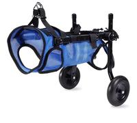 Dog Wheelchair Back Cart Doggy Disabled Hind Legs Adjustable Mobility Aid Pets Leg Brace and Hip Support for Small Pets Hind Limbs Carts with Wheels Light(Blue,Medium)