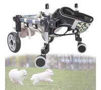 Dog Wheelchair for Back Legs, Adjustable Pet Cart with Wheels for Disabled or Injured Small & Medium Dogs, Lightweight Aluminum Material, 2 Wheels