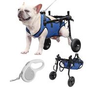 Dog Wheelchair for Back Legs with Pet Traction Rope, Small Wheelchair for Dogs with Disabled Hind Legs Walking Adjustable Dog Carts with Heavy Duty Wheels