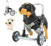 Dog Wheelchair for Front Legs, 4 Wheels Dog Wheelchair Walker, Lightweight material, sturdy frame, for small pets in the home S