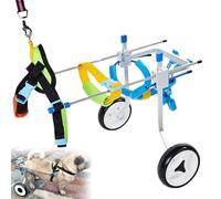 Dog Wheelchair for Hind Leg Rehabilitation, Pet Walking Assistance with Quiet Wheels, Adjustable Aluminium Alloy Frame, Stable Polyester Seat for Injured Cats and Dogs