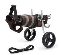 Dog Wheelchair for Small Mum Dogs Rear Leg Support Pet li Aid Adjustable Canine Cart for Improved li in Dogs & Lightweight Design(Brown,Generation 3)