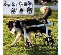 Dog Wheelchair for Small to Large Dogs, 4-Wheel Mobility Cart with Support for Rear Legs, Protective Cushions, Ideal for Injured Dogs' Quality of Life Improvement