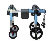 Dog Wheelchair Full Support for Front Back Legs,Aluminum 4-Wheel Adjustable Pet Cart,Converts to 2-Wheel,Paralysed Disabled Dog Walk Aid,for Small Medium Large Breeds,Portable(XXL,Blue)