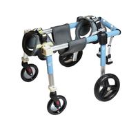 Dog Wheelchair Full Support for Front Back Legs,Aluminum 4-Wheel Adjustable Pet Cart,Converts to 2-Wheel,Paralysed Disabled Dog Walk Aid,for Small Medium Large Breeds,Portable(L,Blue)