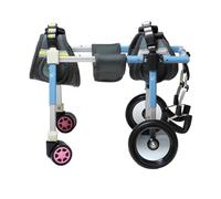 Dog Wheelchair Full Support for Front Back Legs,Aluminum 4-Wheel Adjustable Pet Cart,Converts to 2-Wheel,Paralysed Disabled Dog Walk Aid,for Small Medium Large Breeds,Portable(S,Blue)