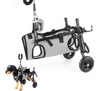 Dog Wheelchair,Large Wheelchair for Back Legs,Adjustable Pets Cart with Wheels,Upgraded All-Terrain Tires Small,Assist Pets with Paralyzed Hind Limbs to Recover Their Mobility(XS,Gray)