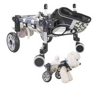 Dog Wheelchair, Pet Mobility Aid - Convertible 2/4-Wheel Adjustable Cart, Lightweight Aluminium Frame, XS-XXL Sizes for Disabled Pets, Rehabilitation Support for Small to Large Dogs,M,4 Wheels