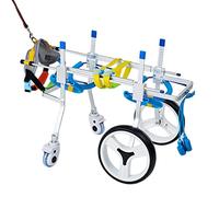 Dog Wheelchair Pet Wheelchair for Cats and Dogs Pets Front and Back Legs Rehabilitation Stroller, Aluminum 4 Wheel Dog Stroller ()