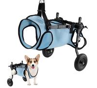 Dog Wheelchair Rear Support Mobility Aid, Adjustable Aluminum Alloy 2-Wheel Design with Silent Wheels for Pets with Rear Leg Weakness