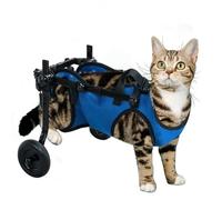 Dog wheelchair with 2 wheels for the rear legs, adjustable back support for older dogs, mobility aid and rehabilitation on carpets.(M)