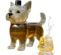 Dog Whiskey Decanter - 350ml Unique Animal Shaped Glass Liquor Bottle with Stopper | Elegant Wine Dispenser for Bourbon, Scotch, Brandy | Creative Bar Decor & Birthday Gift for Dog Lovers
