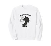 Dog Whisperer in Training: Playful Pet Lover Dog Brush Sweatshirt, Adult Unisex, White, X-Large