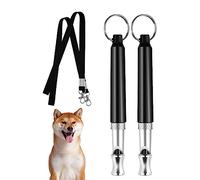 Dog Whistle, 2Pcs Professional Ultrasonic Dog Training Whistle, Adjustable Frequency Silent, Distance Stop Barking (Black)