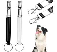 Dog Whistle - Dog Whistle Training Set, 2 Pack Adjustable Silent Whistle with Black Lanyard, Professional Stop Bark Control Tool for Dogs (Blue)
