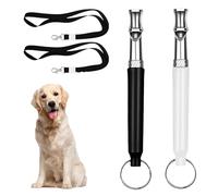Dog Whistle Set, 4 Pieces, Ultrasonic Training Aid for Dogs, Call, Stop Barking, Adjustable, with Necklace, Quiet, Metal