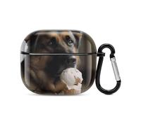 Dog Who Likes Ice Cream Bluetooth Earbuds Case Cover Full Body Shockproof Protection Hard Case Support Wireless Charging with Keychain Personalized Gift for AirPods 3