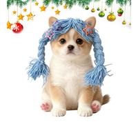 Dog Wigs, Funny Soft Headwear Cute, Dog Cat Wig Cosplay Headpiece, for Small Medium Large Doggy Kitten Home Photoshoot Role-Play Halloween Party Christmas Birthday Holiday