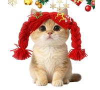 Dog Wigs - Soft Braid Pet Supplies | Costume Hair Cat Wig Dog Toys,for Small Medium Large Doggy Kitten Home Photoshoot Role-Play Halloween Party Christmas Birthday Holiday