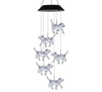 Dog Wind Chime Solar Dog Light Waterproof LED Color Changing Landscape Lights Garden For Home Decoration Yard Hanging Outdoor