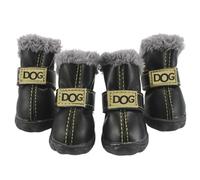 Dog Winter Boots - 4pcs Pet Shoes, Waterproof PU Cover, Anti Slip Rubber Base, Soft Fleece Lined | Winter Boots for Dogs, Snow Walking, Rain Protection, Outdoor Activities, Cold Season Wear