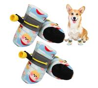 Dog Winter Boots - 4X Drawstring Design Medium Dog Boots Paw Protectors - Anti-slip Soft Bottom Lightweight Cat Paw Protectors Outdoor Walking