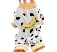 Dog Winter Clothes Fashionable Cute 4 Legged Warm Comfortable Soft Washable Puppy Pajamas for Indoor Small Dogs Polyester Fabric (Three Dimensional Banana XL)