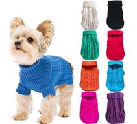 Dog Winter Clothes Knitted Pet Clothes For Small Medium Dogs Pet Sweater,MoonBlue
