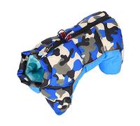 Dog Winter Clothes, Pet Keep Warm Windproof Clothing, Four Legs Design with Back Zipper and D - Ring, Blue Camouflage Pattern for Small Medium Large Dogs (16#)