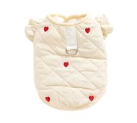 Dog Winter Clothes Waterproof Coat | Autumn Warm Cat Clothing | Flounced Sleeve Cotton Vest for Small Pets(White25,XXL)